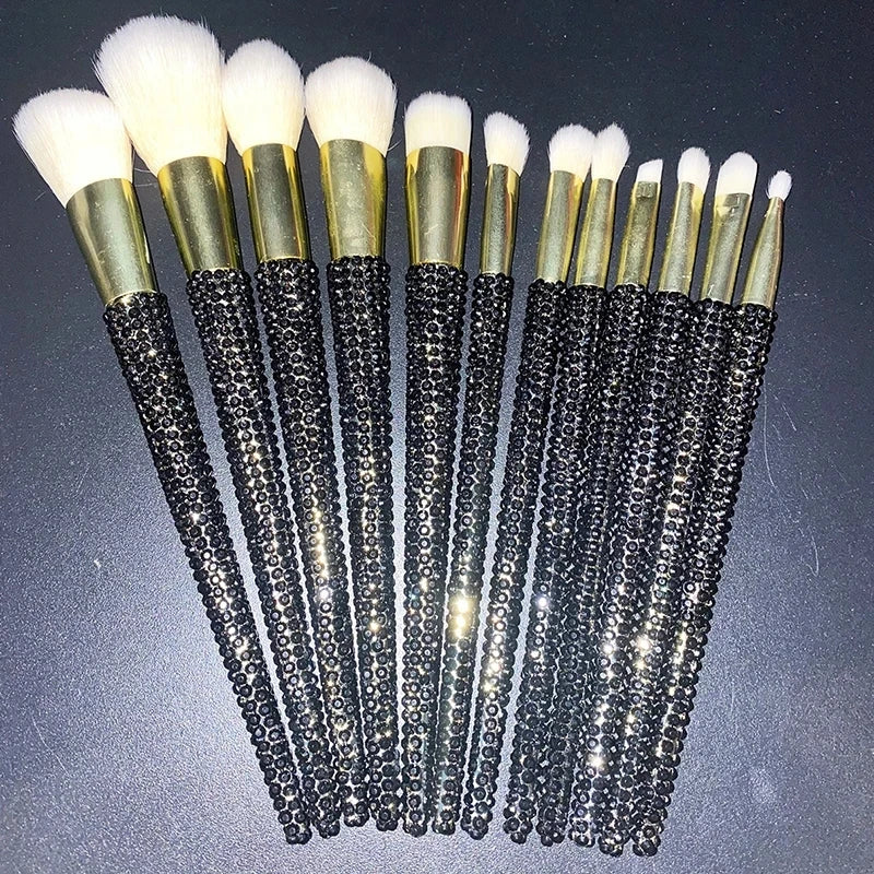 12Pcs/set Diamond-studded Makeup Brushes