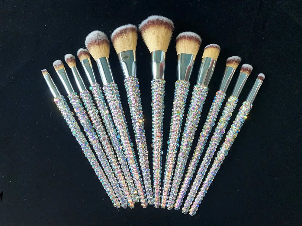 12Pcs/set Diamond-studded Makeup Brushes