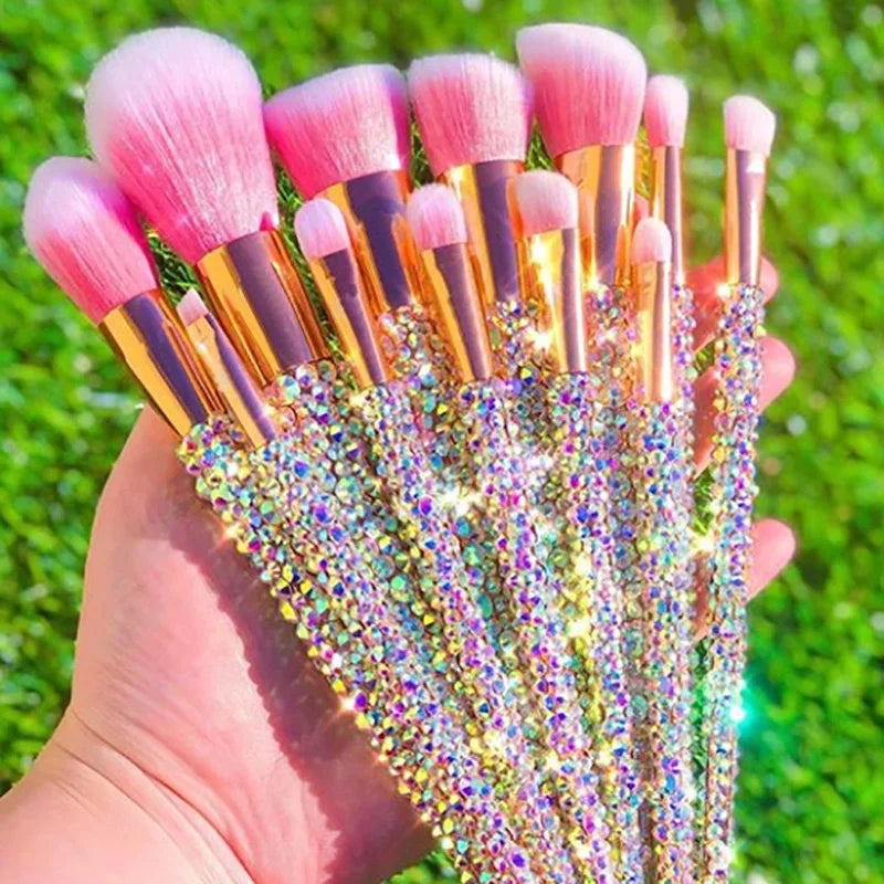 12Pcs/set Diamond-studded Makeup Brushes