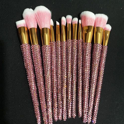 12Pcs/set Diamond-studded Makeup Brushes
