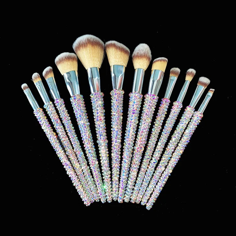 12Pcs/set Diamond-studded Makeup Brushes