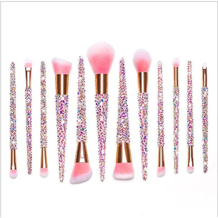 12Pcs/set Diamond-studded Makeup Brushes